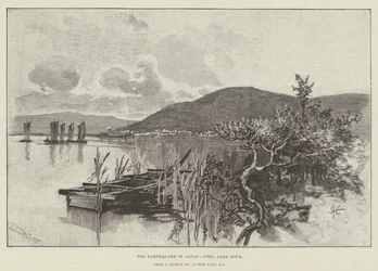 O terremoto no Japão, Otsu, Lago Biwa